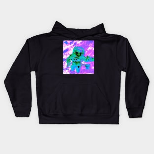 Astronaut in Space Glitch Art Kids Hoodie